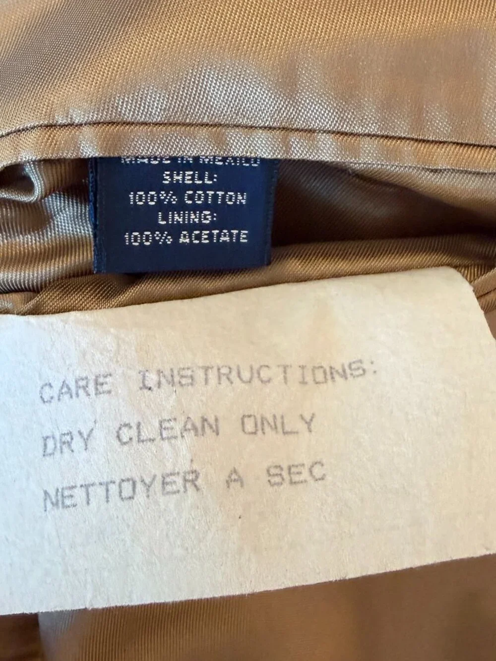 Polo Ralph Lauren men's vintage blazer large jacket khaki cotton beige tan